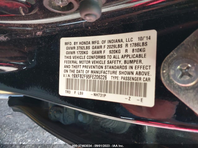 Honda Civic Sedan Ex-l 2015 19XFB2F95FE206226 Image 9