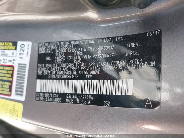 Toyota Sienna Xle Auto Access 2017 5TDYZ3DC0HS861458 Image 10
