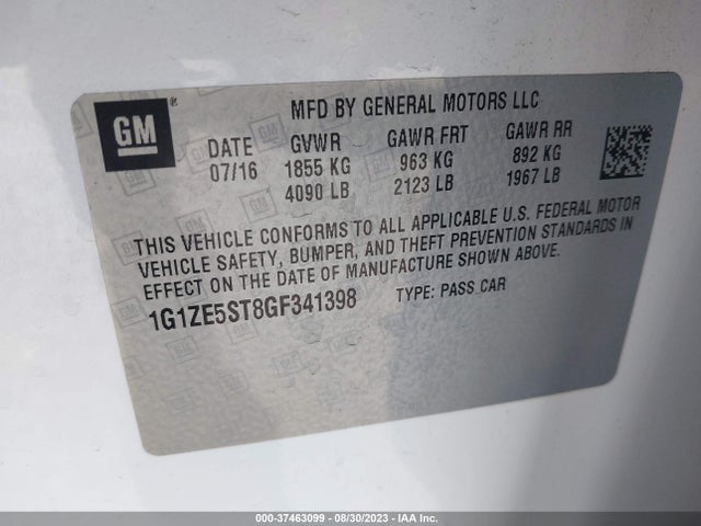 Chevrolet MALIBU LT 2016 1G1ZE5ST8GF341398 Image 9