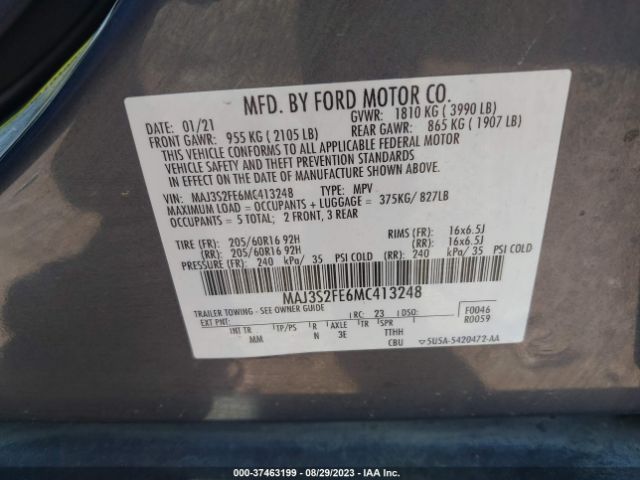 MAJ3S2FE6MC413248 Ford ECOSPORT S