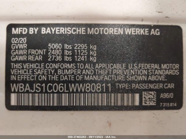 WBAJS1C06LWW80811 BMW 5 Series 540i