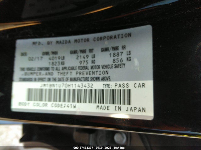 JM1BN1U70H1143432 Mazda pe