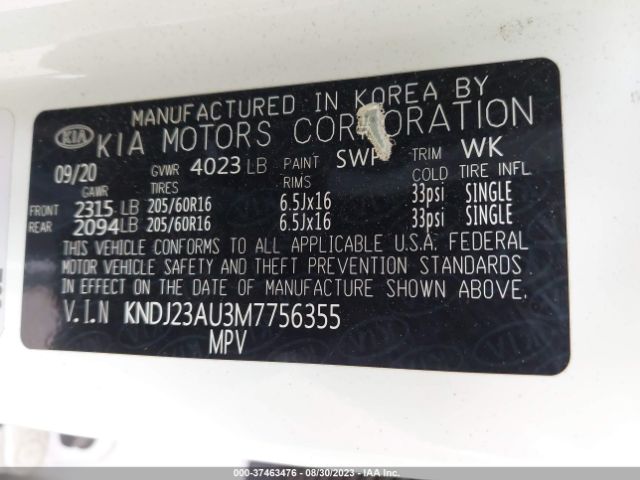 KNDJ23AU3M7756355 KIA SOUL S