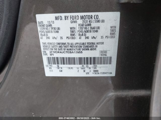 2FMDK4JC7EBA13955 Ford EDGE SEL