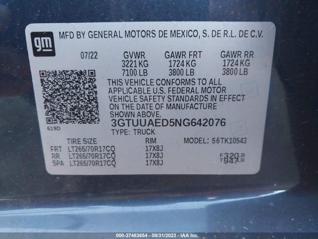 GMC Sierra 1500 Pro 2022 3GTUUAED5NG642076 Image 9