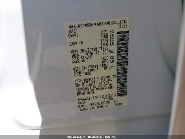 2023 Nissan Titan, VIN: 1N6AA1EE7PN109075