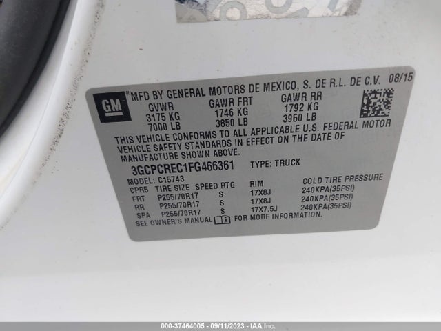 Chevrolet Silverado 1500 1lt 2015 3GCPCREC1FG466361 Image 9