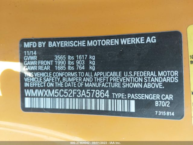 WMWXM5C52F3A57864 Mini COOPER HARDTOP