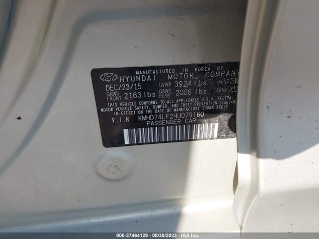 Hyundai ELANTRA SE 2017 KMHD74LF2HU079160 Image 9