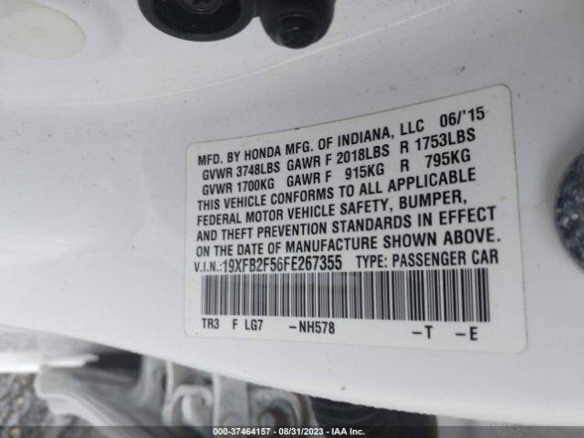 19XFB2F56FE267355 Honda Civic Sedan Lx