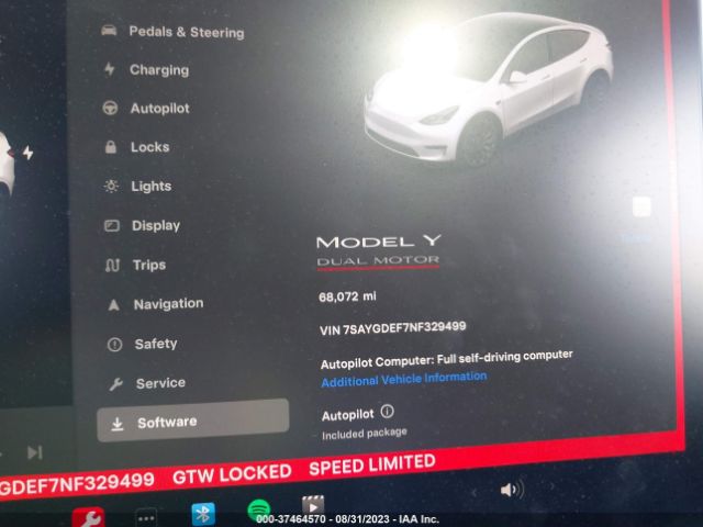 7SAYGDEF7NF329499 Tesla Model Y Performance