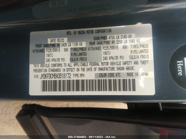 Mazda Cx-5 2.5 S Carbon Edition 2022 JM3KFBCM5N0618172 Image 9