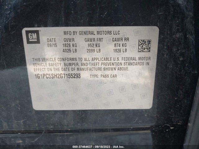 2016 CHEVROLET CRUZE LIMITED LS VIN: 1G1PC5SH2G7155293