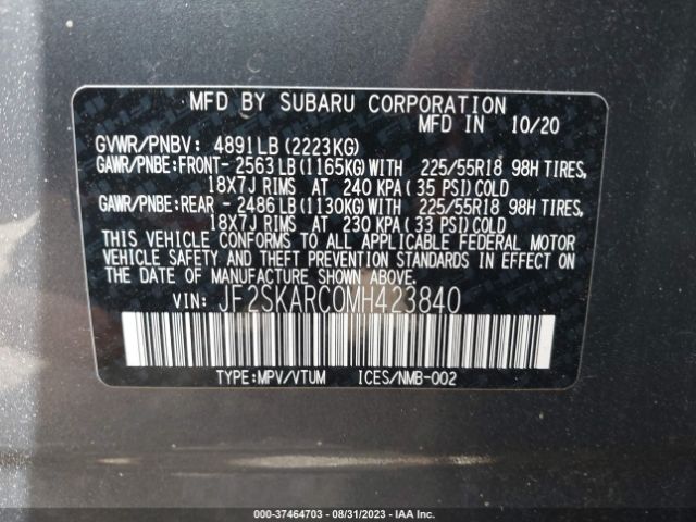JF2SKARC0MH423840 Subaru Forester Sport