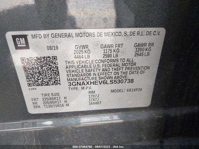 Chevrolet EQUINOX LS 2020 3GNAXHEV6LS530738 Image 9