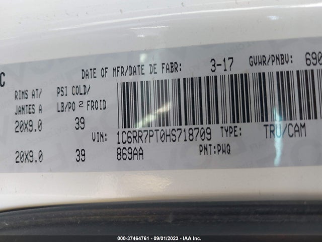 1C6RR7PT0HS718709 RAM 1500 Limited