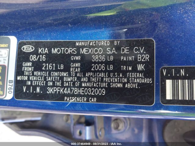 3KPFK4A78HE032009 KIA FORTE LX