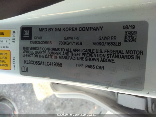 Chevrolet Spark Lt 2020 KL8CD6SA1LC419058 Image 9