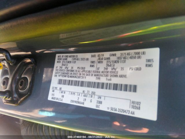 1FTEW1E46KKC87311 Ford F-150 Xl/xlt/lariat