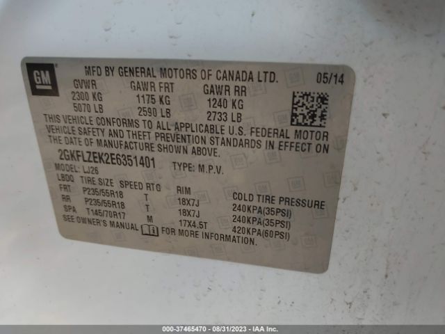 2GKFLZEK2E6351401 GMC Terrain Denali