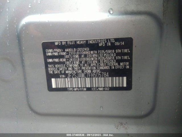 Subaru Forester 2.5i Touring 2015 JF2SJAWC7FH505784 Image 9