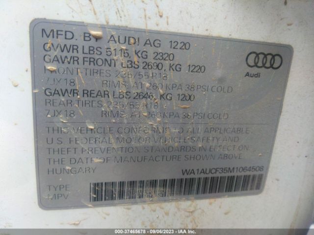 WA1AUCF35M1064508 Audi Q3 PREMIUM