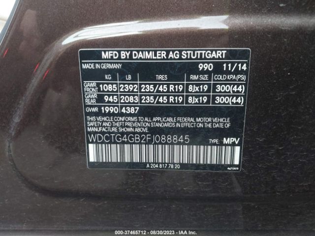 WDCTG4GB2FJ088845 Mercedes-Benz Gla-class Gla 250
