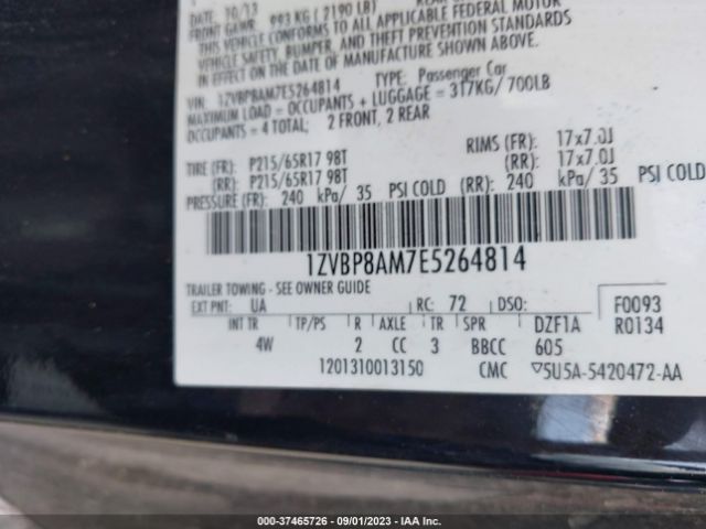1ZVBP8AM7E5264814 Ford Mustang V6