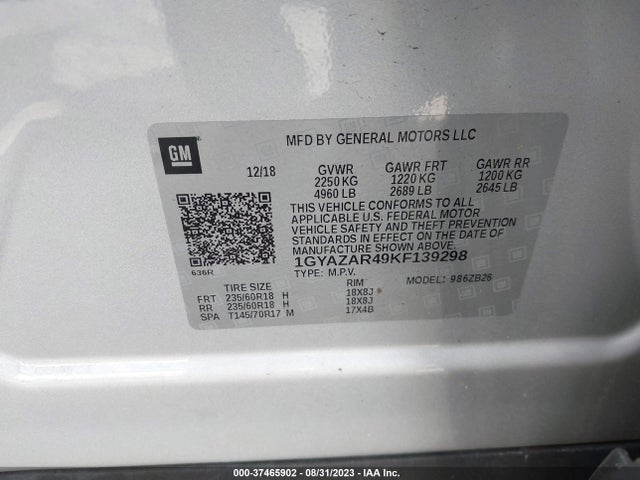 1GYAZAR49KF139298 Cadillac Xt4 Fwd Luxury