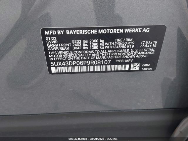5UX43DP06P9R08107 BMW X3 Sdrive30i