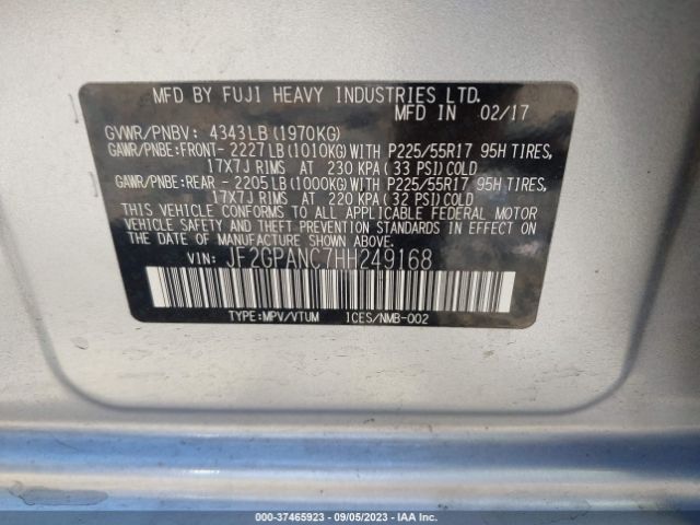 JF2GPANB7HH249168 Subaru Crosstrek