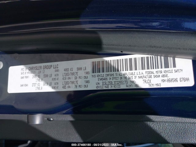 2012 RAM 2500 SLT VIN: 3C6LD5BL3CG255173
