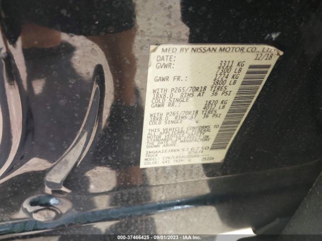 1N6AA1EJ8KN516750 Nissan TITAN S