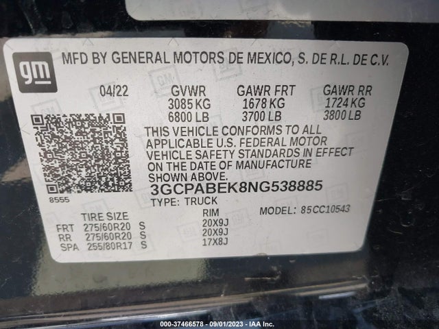 Chevrolet Silverado 1500 Custom 2022 3GCPABEK8NG538885 Image 9