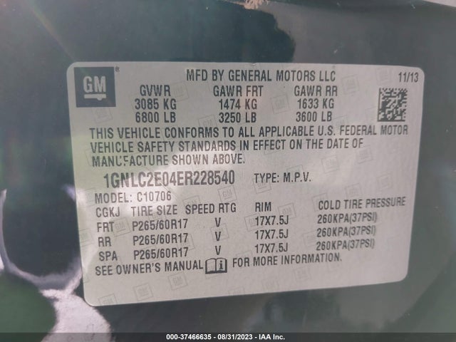 Chevrolet Tahoe Commercial 2014 1GNLC2E04ER228540 Image 9