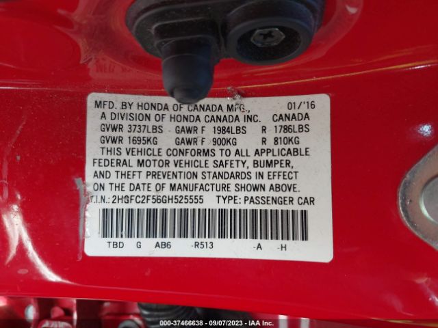 2HGFC2F56GH525555 Honda Civic Sedan Lx