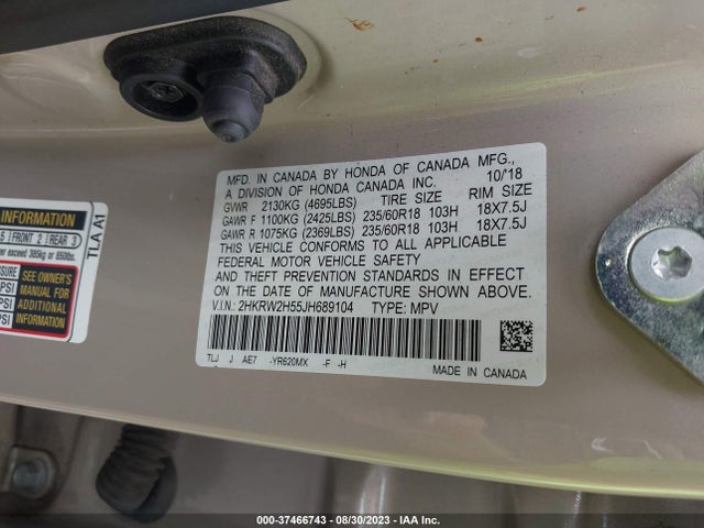 Honda CR-V EX 2018 2HKRW2H55JH689104 Image 9