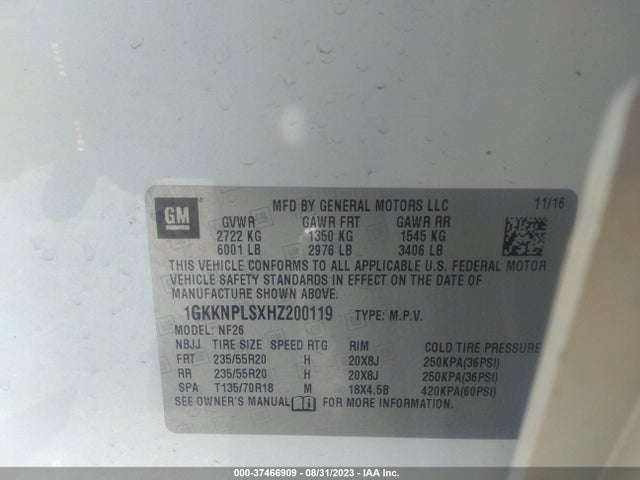 GMC Acadia Denali 2017 1GKKNPLSXHZ200119 Image 9
