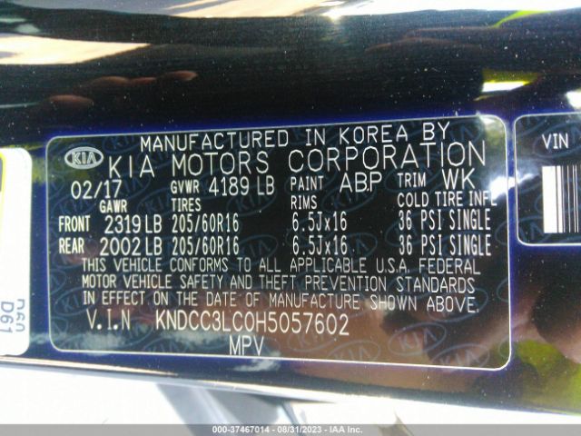KNDCC3LC0H5057602 KIA NIRO EX