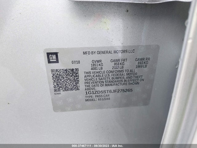 Chevrolet MALIBU LT 2018 1G1ZD5ST6JF275265 Image 9