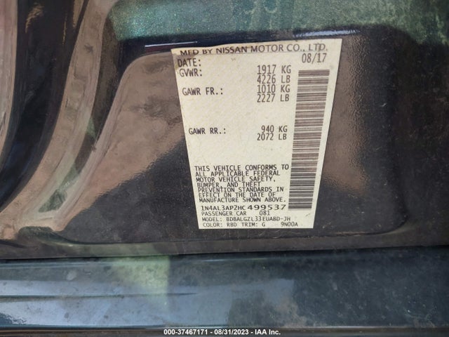 Nissan Altima 2.5 S 2017 1N4AL3AP2HC499537 Image 15