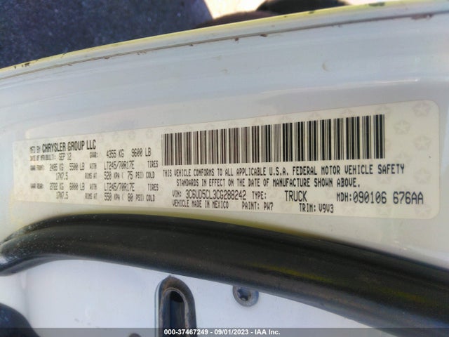 2012 RAM 2500 ST VIN: 3C6UD5CL3CG288242