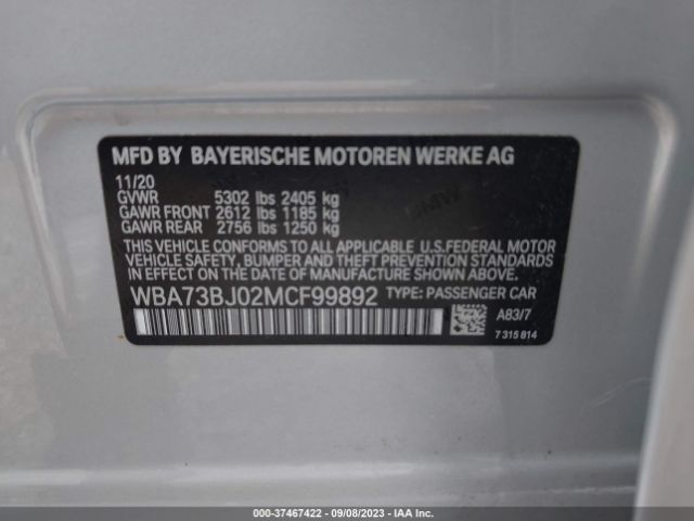WBA73BJ02MCF99892 BMW 5 Series 540i Xdrive