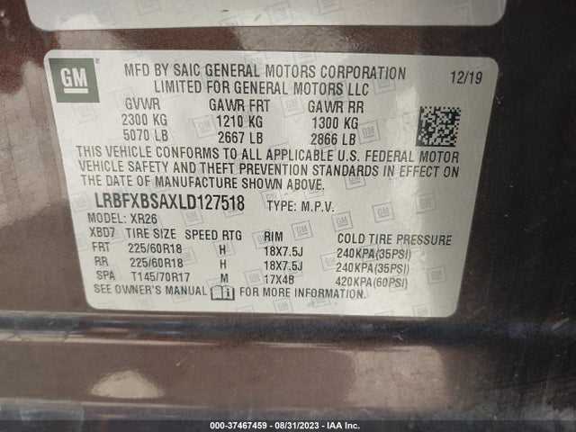 LRBFXBSAXLD127518 Buick Envision Preferred