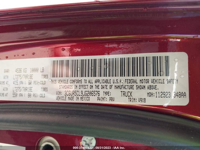3C6UR5CL9JG206576 RAM 2500 Tradesman