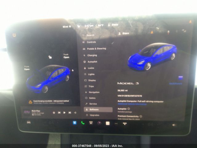 5YJ3E1EA1NF337078 Tesla MODEL 3