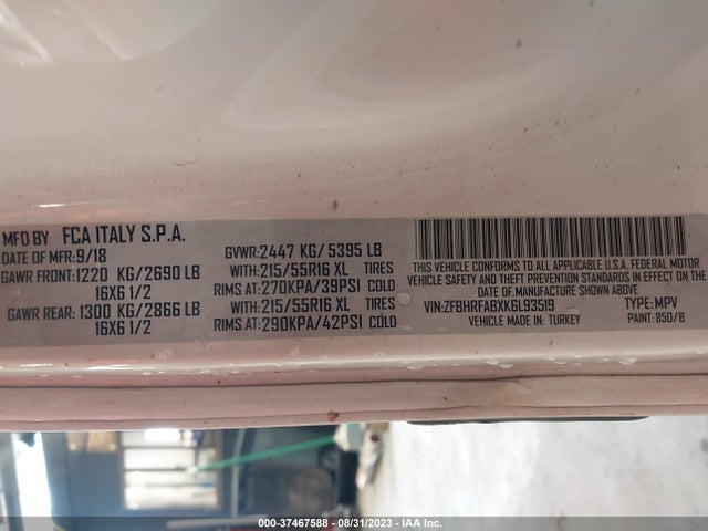 ZFBHRFABXK6L93519 RAM Promaster City Tradesman