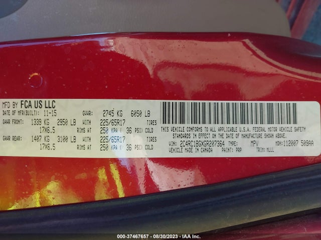 2C4RC1BGXGR207364 Chrysler Town & Country Touring