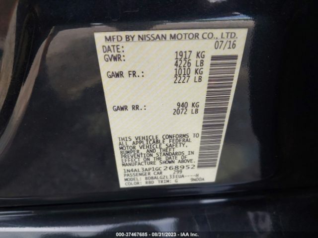 1N4AL3AP1GC268952 Nissan Altima 2.5 S