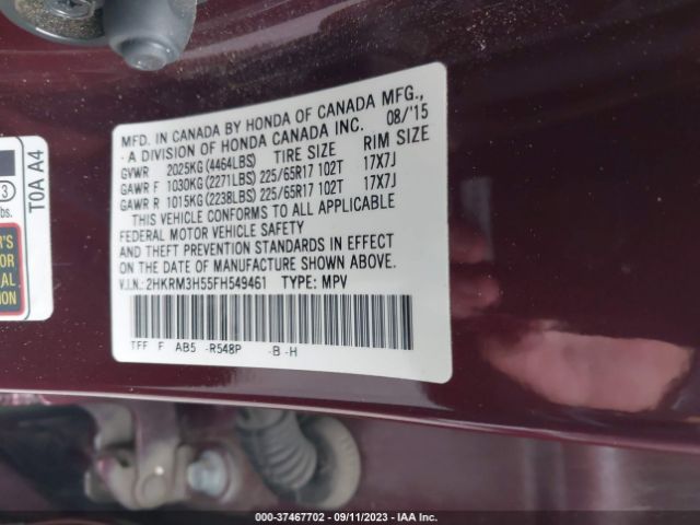 2HKRM3H55FH549461 Honda CR-V EX